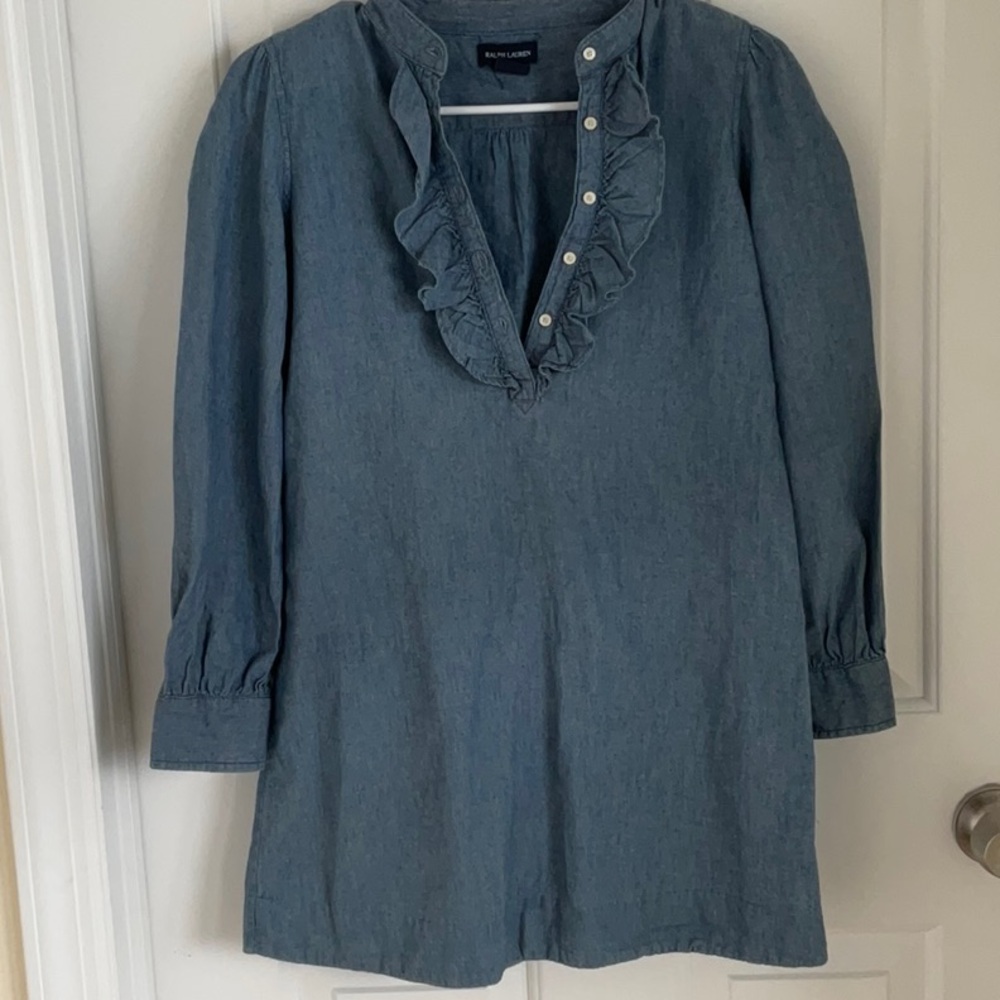 Ralph Lauren Blue Chambray Blouse
